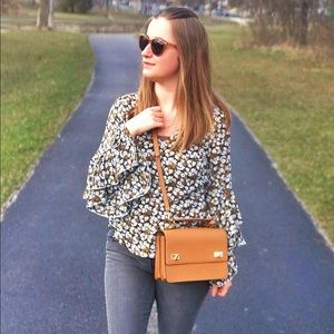 Beautiful floral ruffle sleeves top never worn